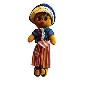 Colorful Striped Doll with Hat